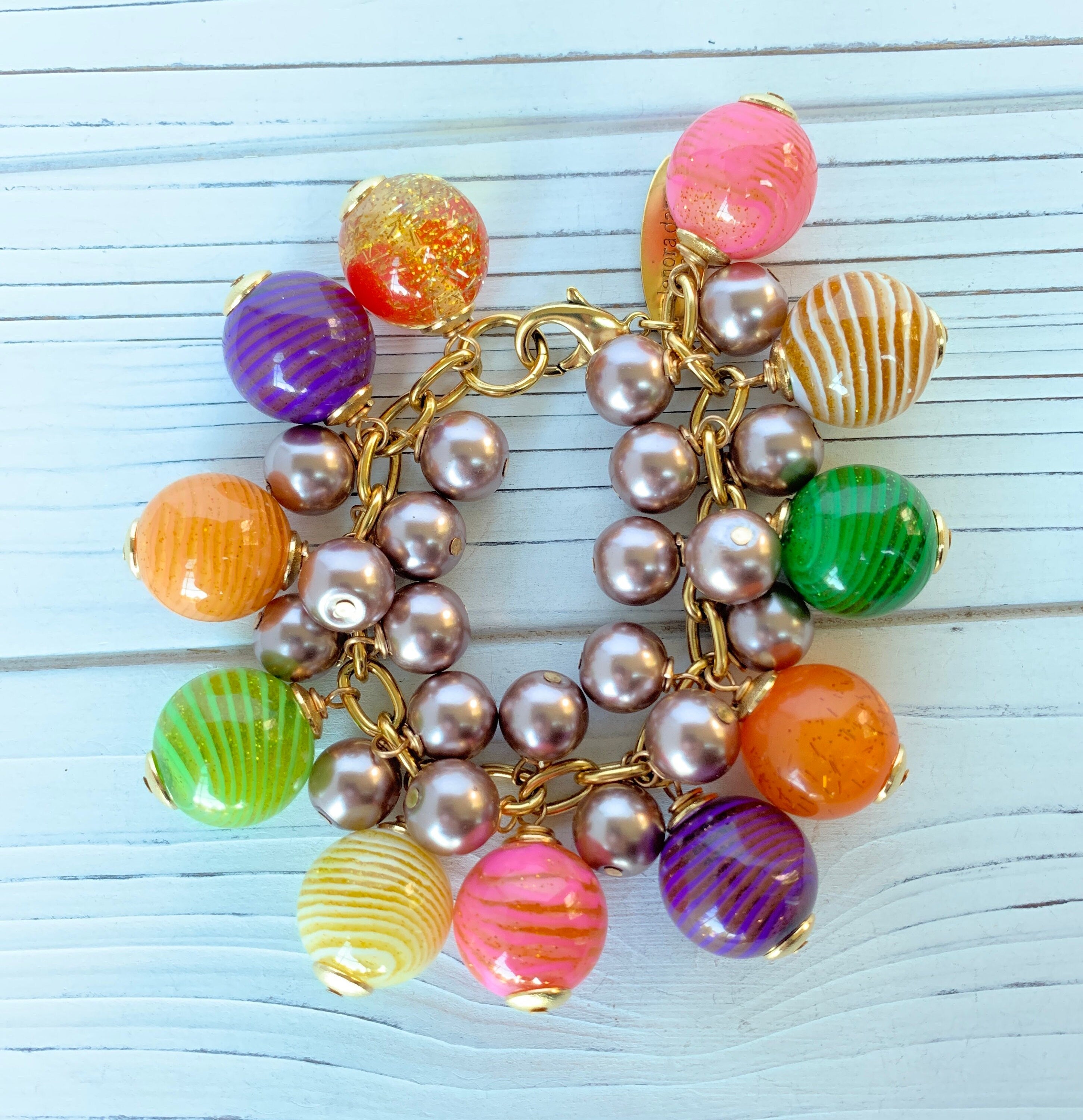 Classic Pearl Bauble Charm Bracelet