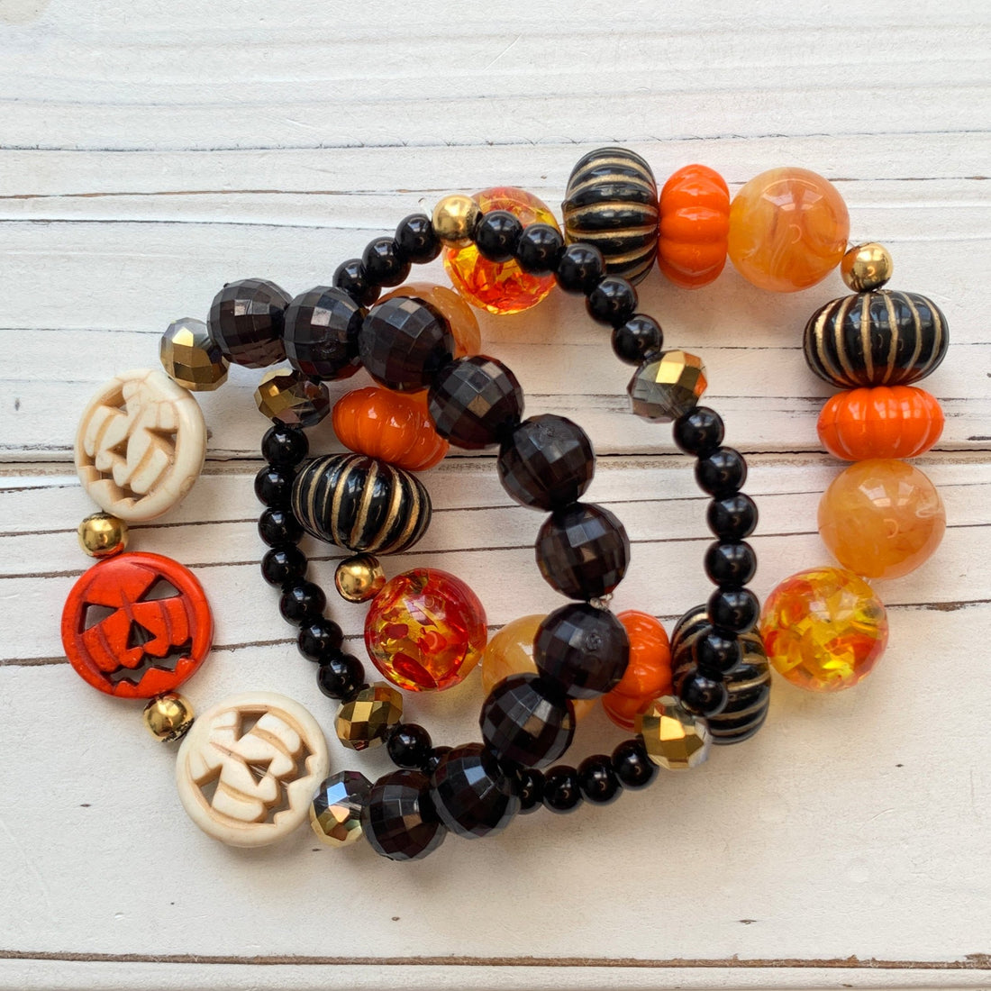 Graveyard Halloween Stretch Bracelet Set