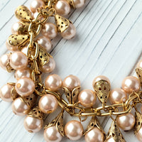 Classic Filigree Bead Cap Pearl Necklace - 3 Pearl Color Options