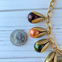 Cornucopia Fall Bead Cap Necklace