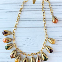 Cornucopia Fall Bead Cap Necklace