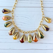 Cornucopia Fall Bead Cap Necklace