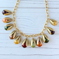 Cornucopia Fall Bead Cap Necklace