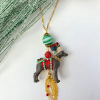 Sleigh Dog Pendant Necklace