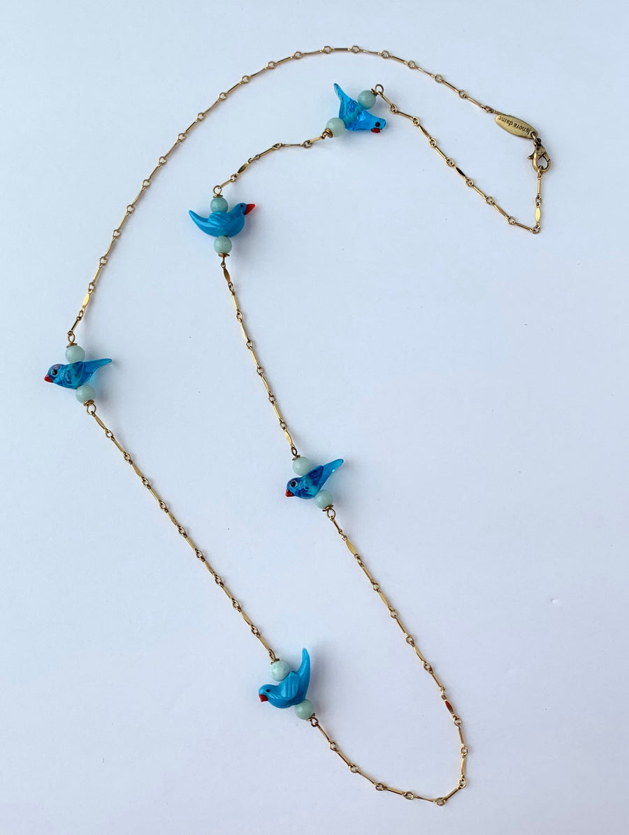 A Little Bird Told Me Necklace - Robin's Egg Blue