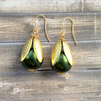 Cornucopia Fall Bead Cap Earrings - 4 Fall Color Options Available