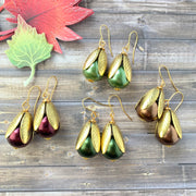 Cornucopia Fall Bead Cap Earrings - 4 Fall Color Options Available