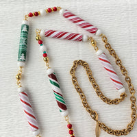 Peppermint Sticks Christmas Necklace