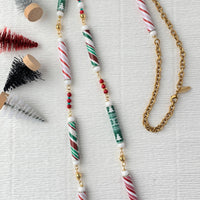 Peppermint Sticks Christmas Necklace