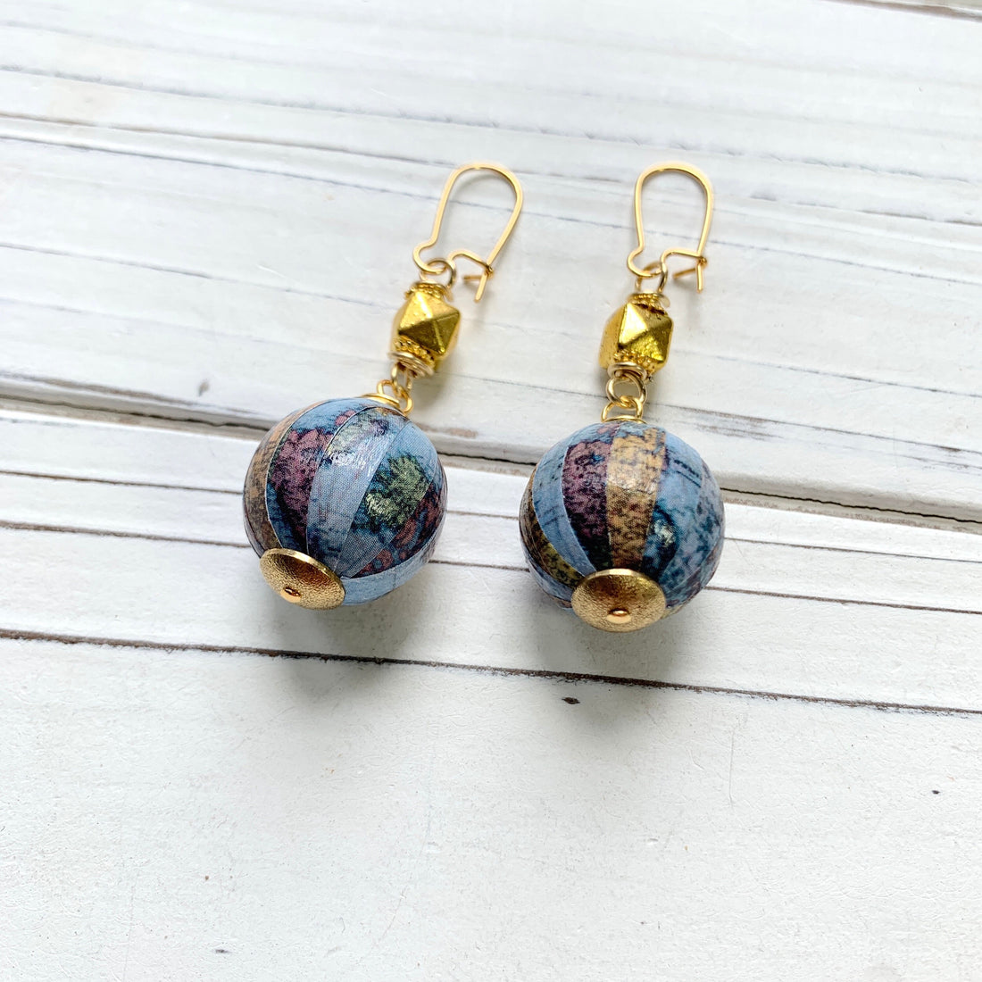 Wanderlust Vintage Map Earrings