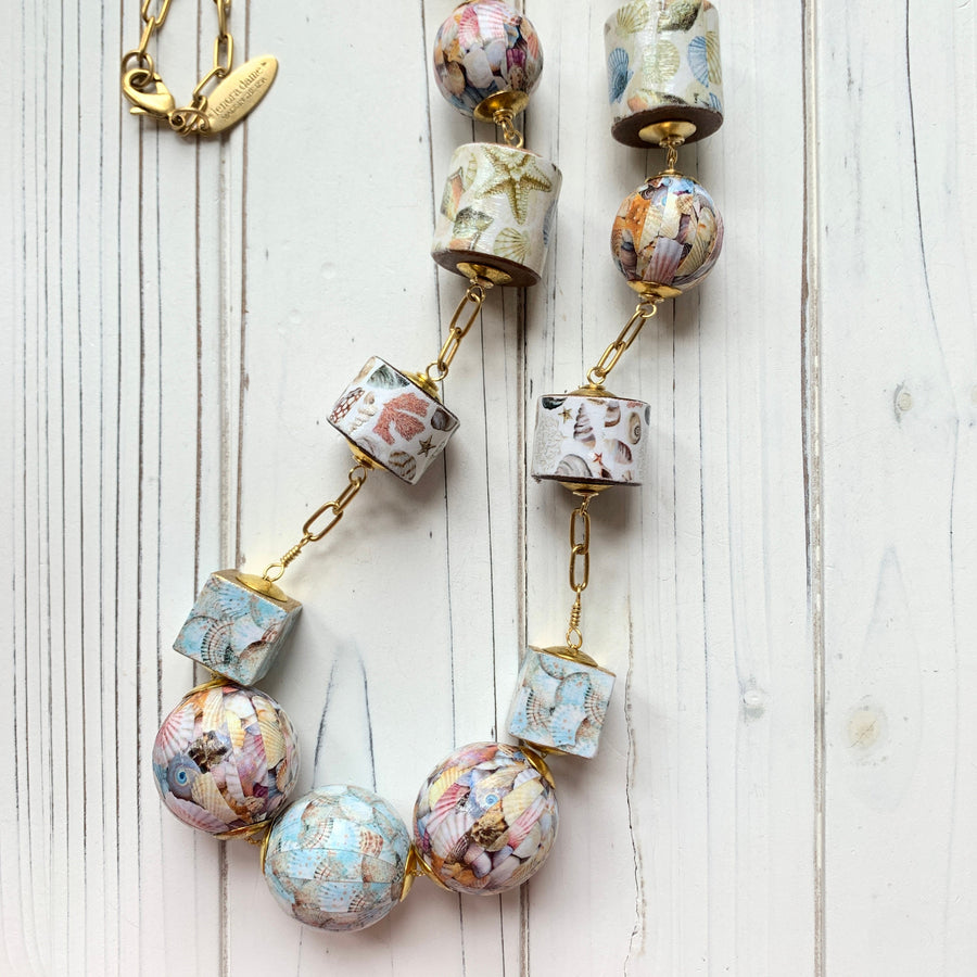 Seascapes Decoupaged Seashell Necklace