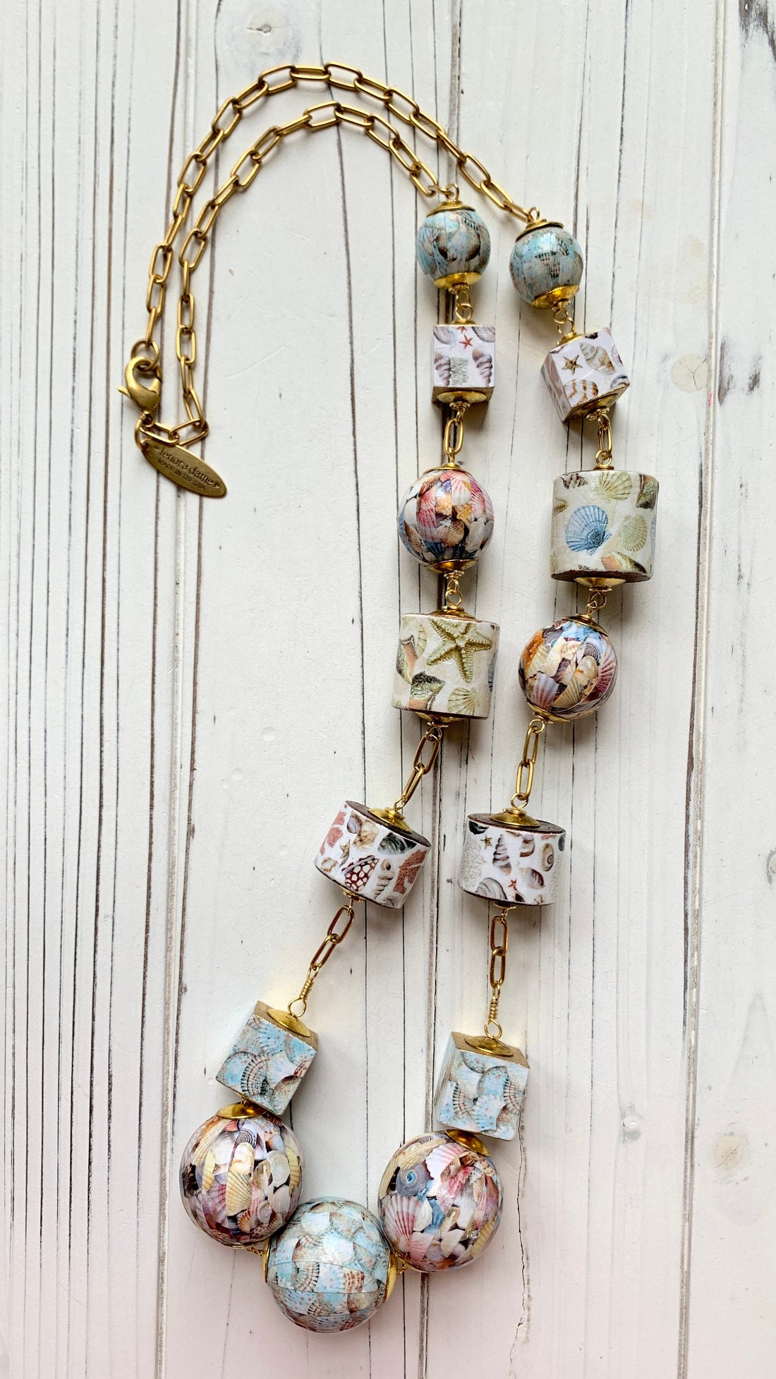 Seascapes Decoupaged Seashell Necklace