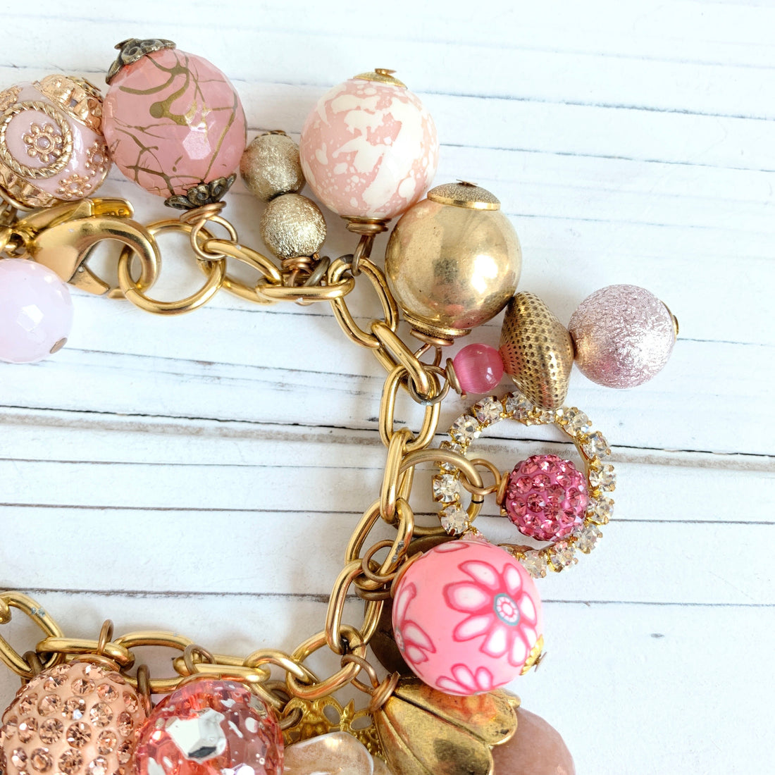 Peony Pink Charm Bracelet