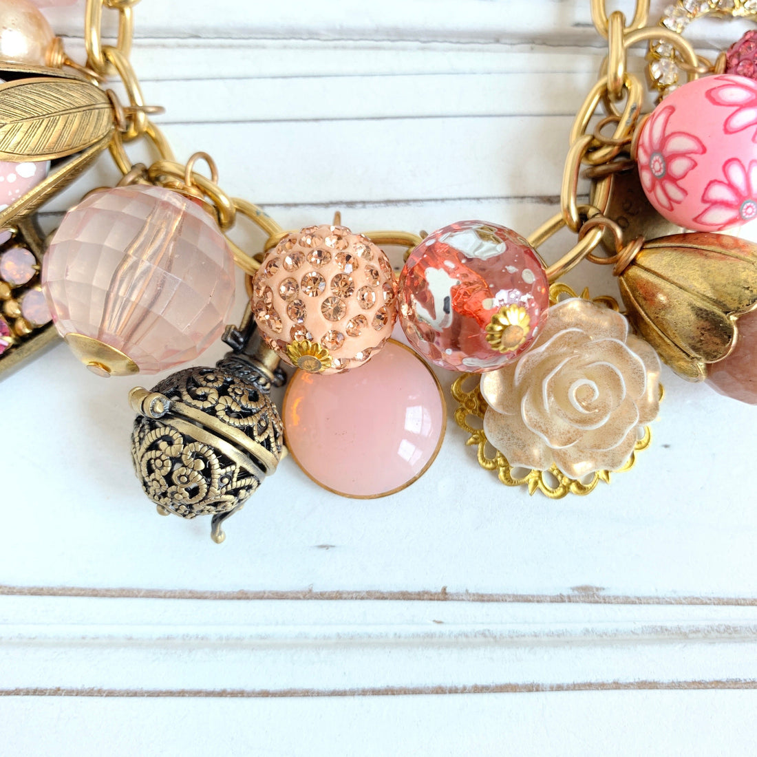 Peony Pink Charm Bracelet