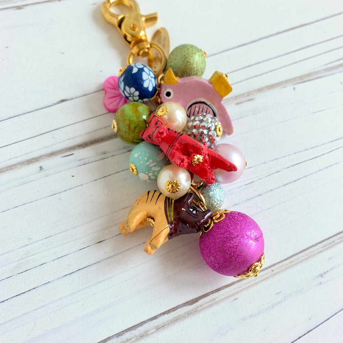 Colorful Animal Beaded Purse Charm Lenora Dame