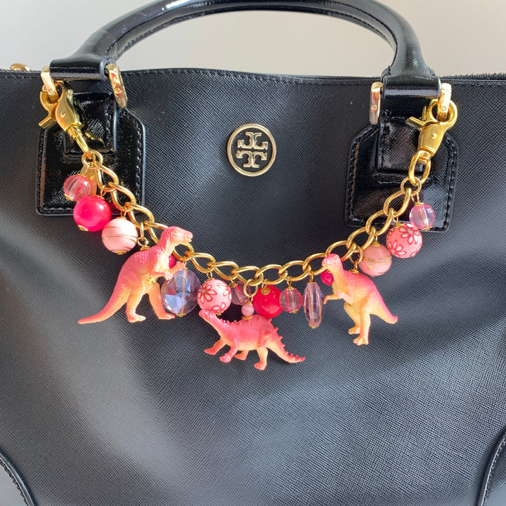 Pink Dinosaur Chain Bag Charm