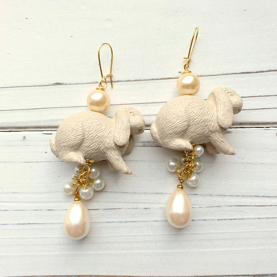 Pearl and Bunny Earrings