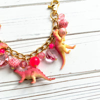 Pink Dinosaur Chain Bag Charm