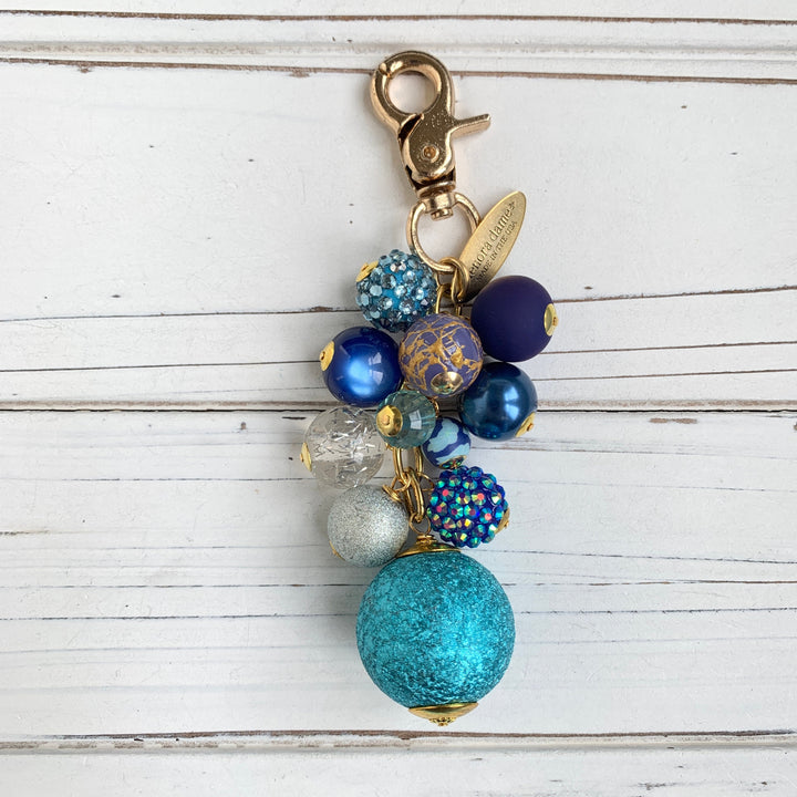 Blue Beaded Purse Charm