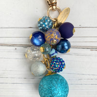 Blue Beaded Purse Charm