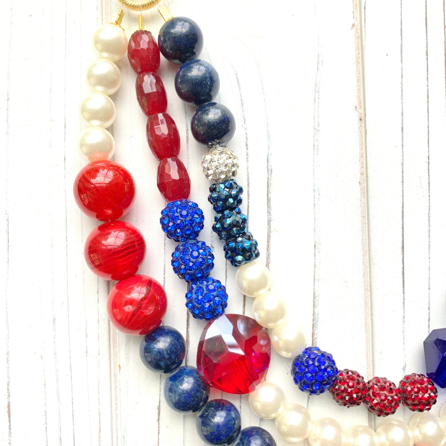 Lenora Dame Multi-Strand Independence Day Necklace