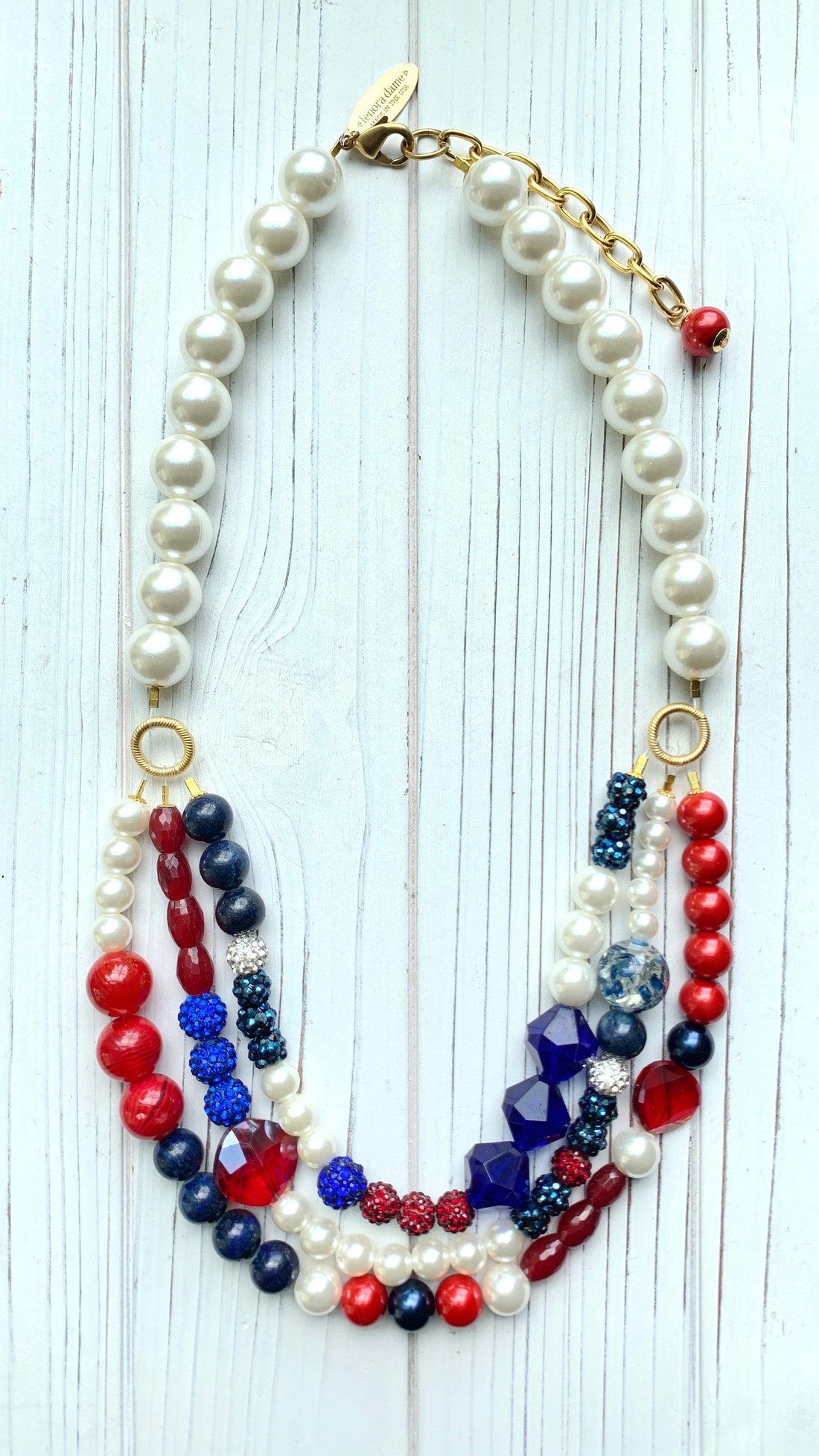 Lenora Dame Multi-Strand Independence Day Necklace