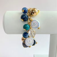 Lenora Dame Ammonite Charm Bracelet in White AB