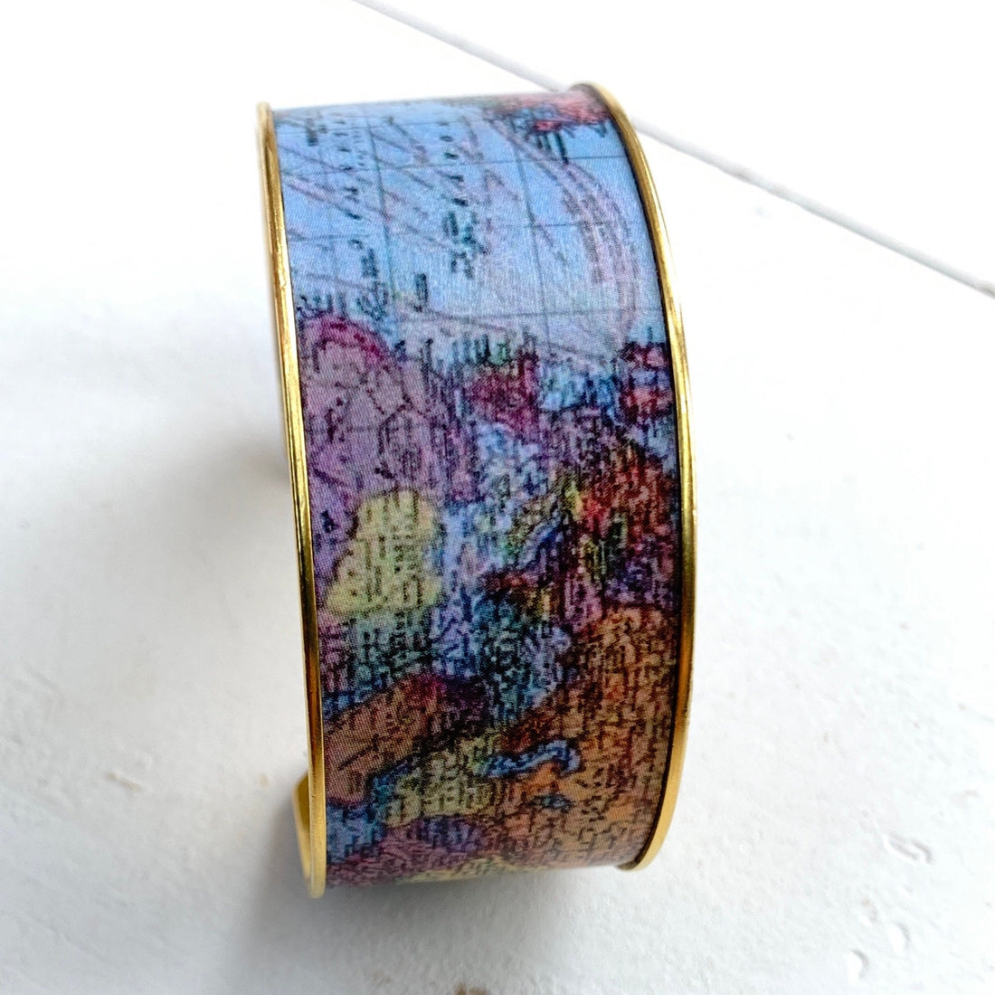 Wanderlust Vintage Map Cuff Bracelet