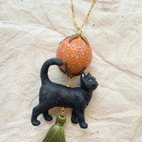 Lenora Dame Black Cat Pendant Necklace