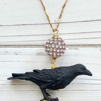 Lenora Dame Raven Necklace - Crow Charm Necklace