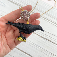 Lenora Dame Raven Necklace - Crow Charm Necklace