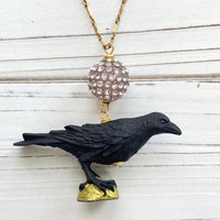 Lenora Dame Raven Necklace - Crow Charm Necklace