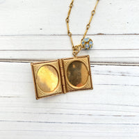 Lenora Dame Brocade Etched Book Locket Necklaces - Choice of 5 Design Motifs