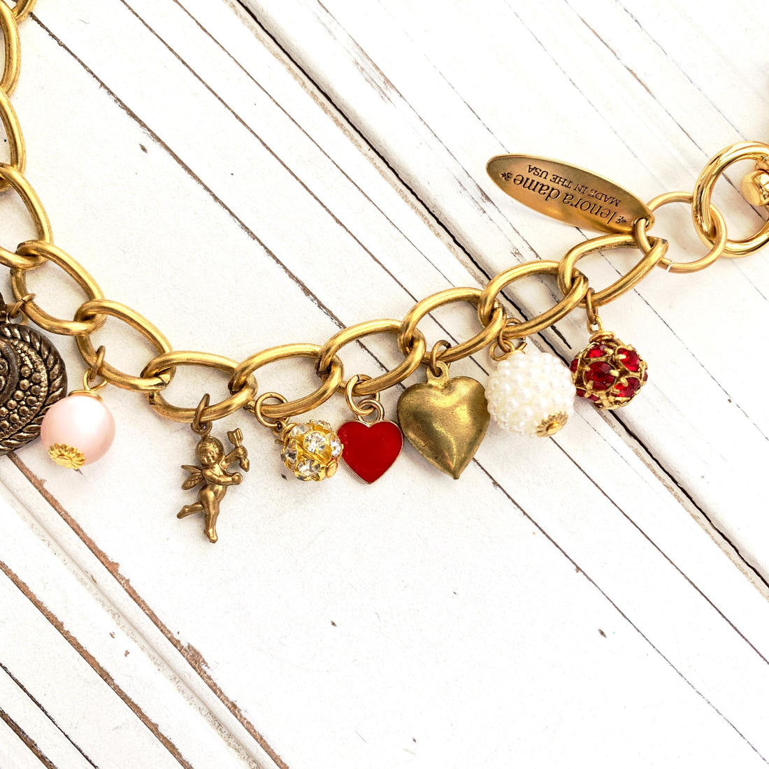 NEW Lenora Dame Valentines Chain Bag Charm - Valentine&