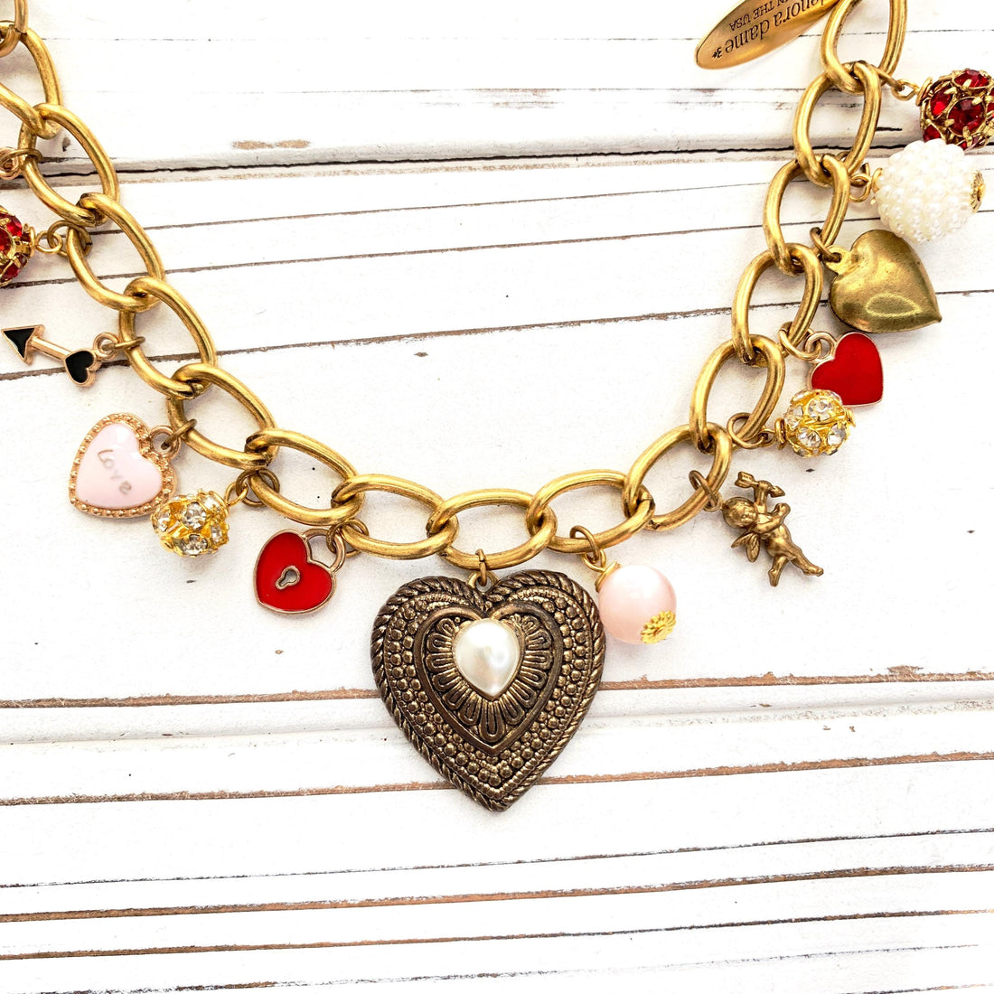 NEW Lenora Dame Valentines Chain Bag Charm - Valentine&