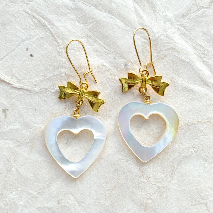 Dangling heart earrings. Cute earrings for women. 