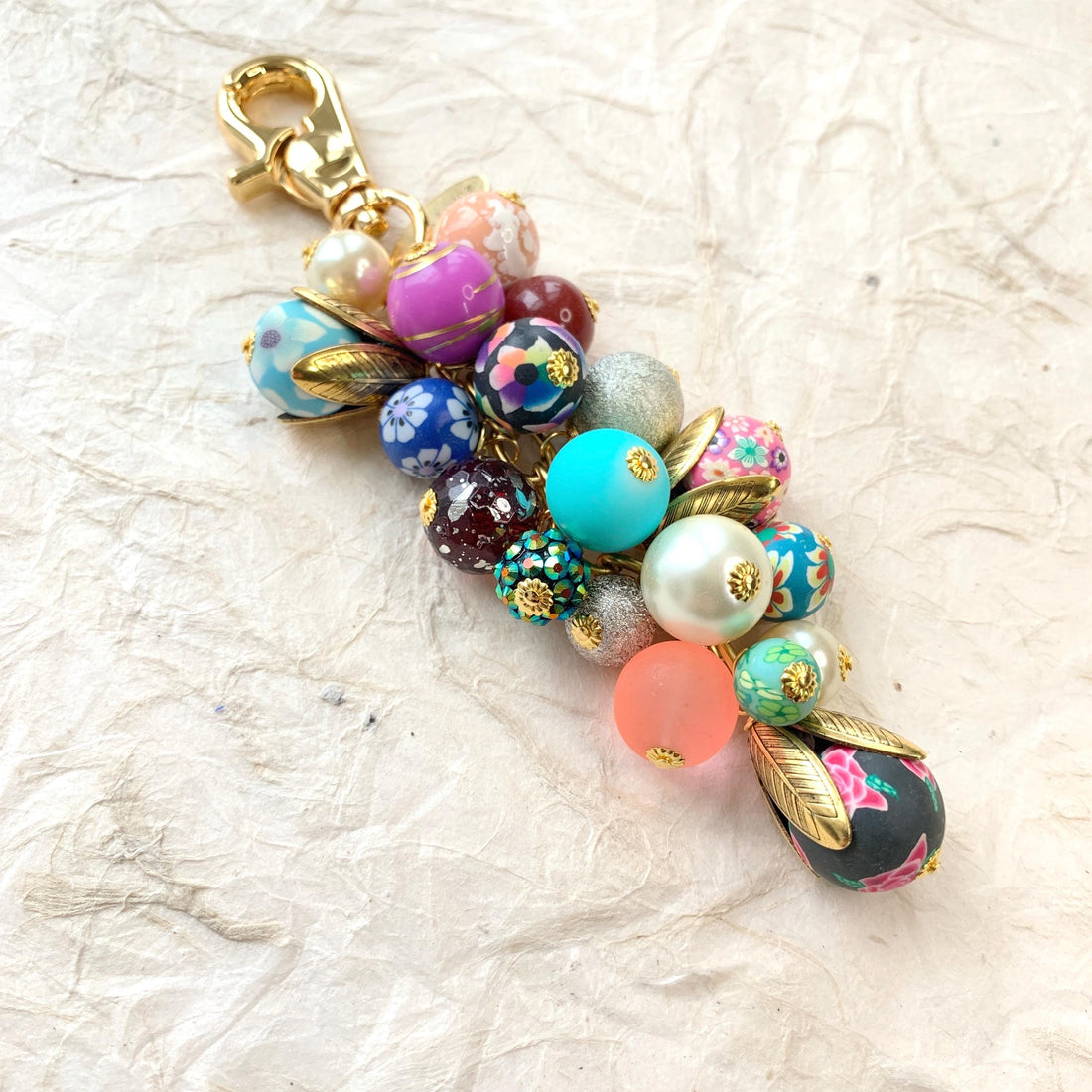 Bright Floral Purse Charm