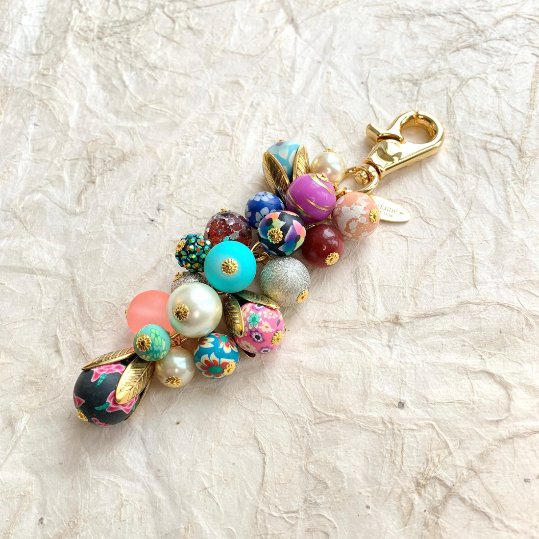 Bright Floral Purse Charm