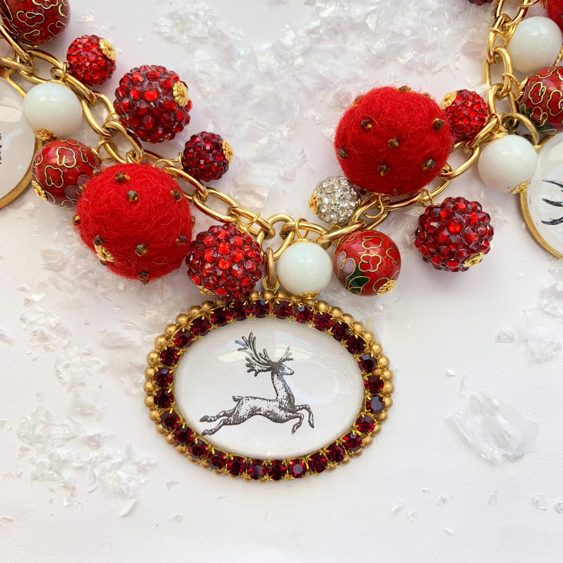 Holiday Reindeer Statement Necklace