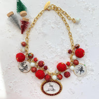 Holiday Reindeer Statement Necklace