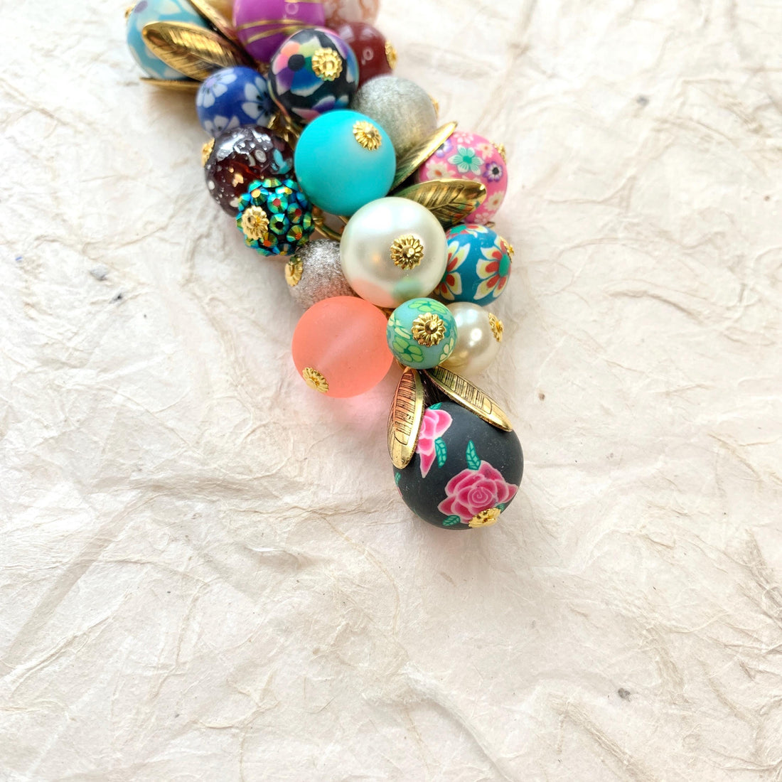 Bright Floral Purse Charm