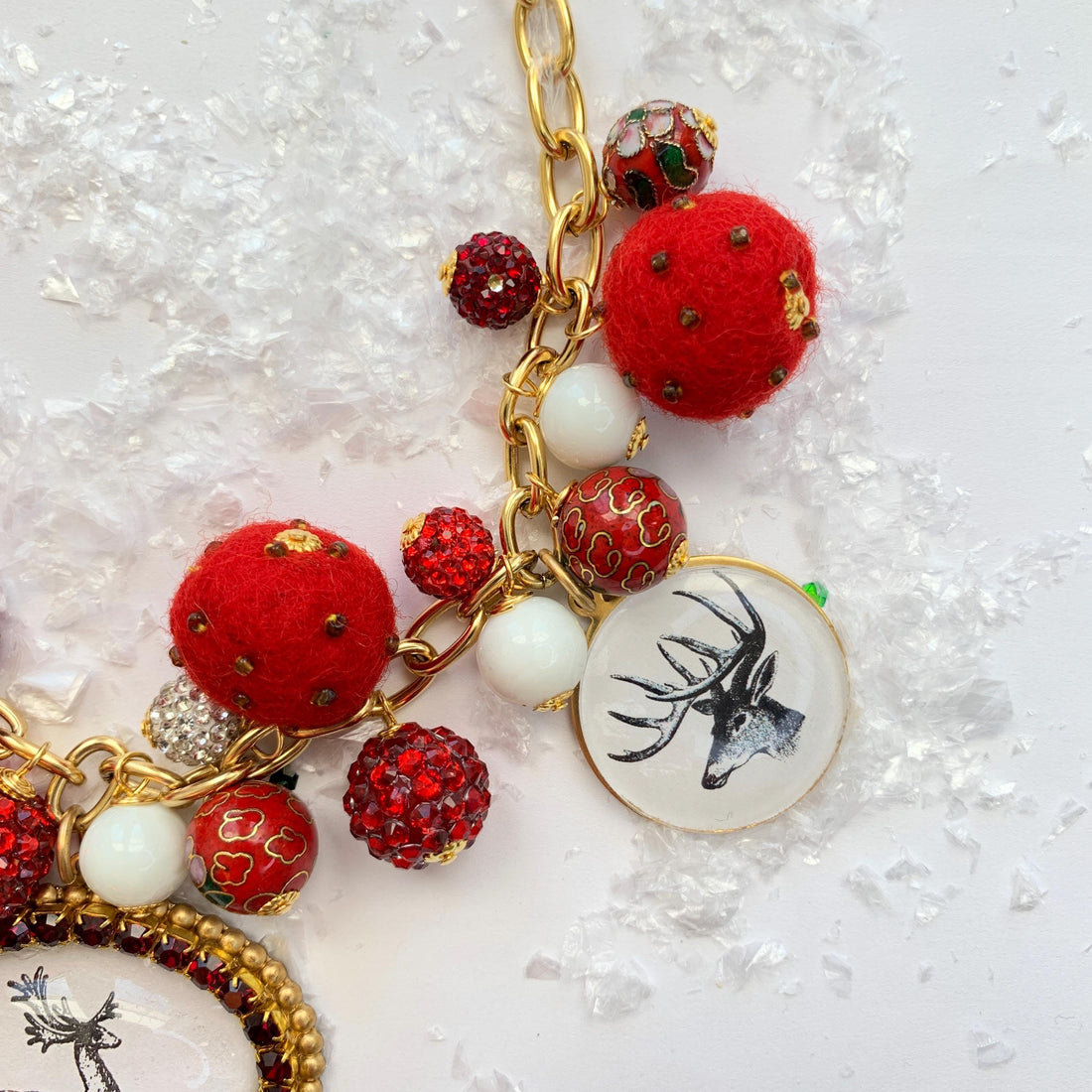 Holiday Reindeer Statement Necklace