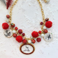 Holiday Reindeer Statement Necklace