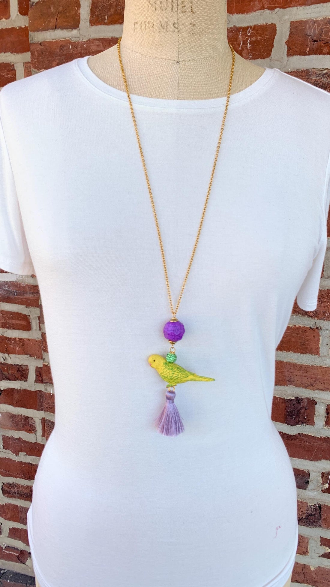 Piper the Parakeet Pendant Necklace