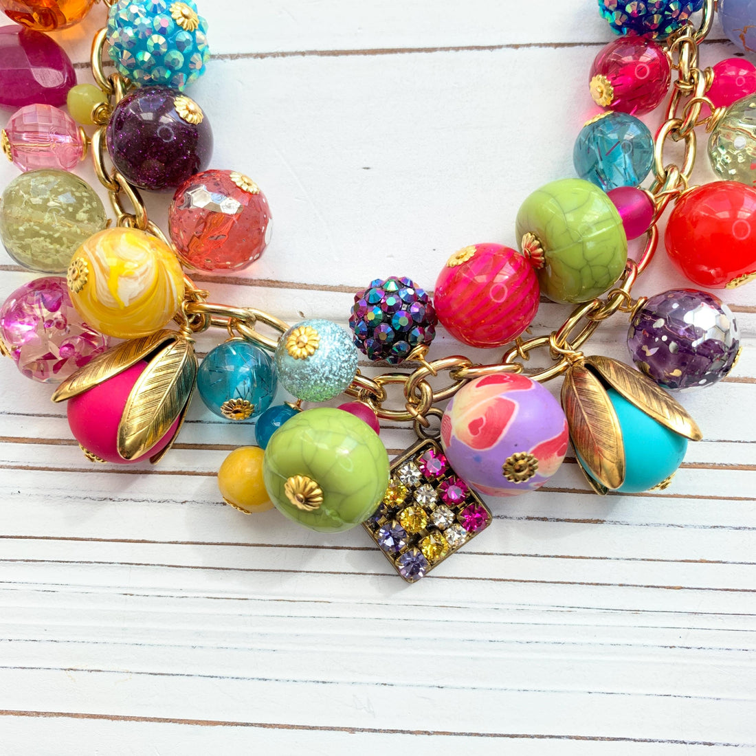 Colorful Bauble Charm Necklace