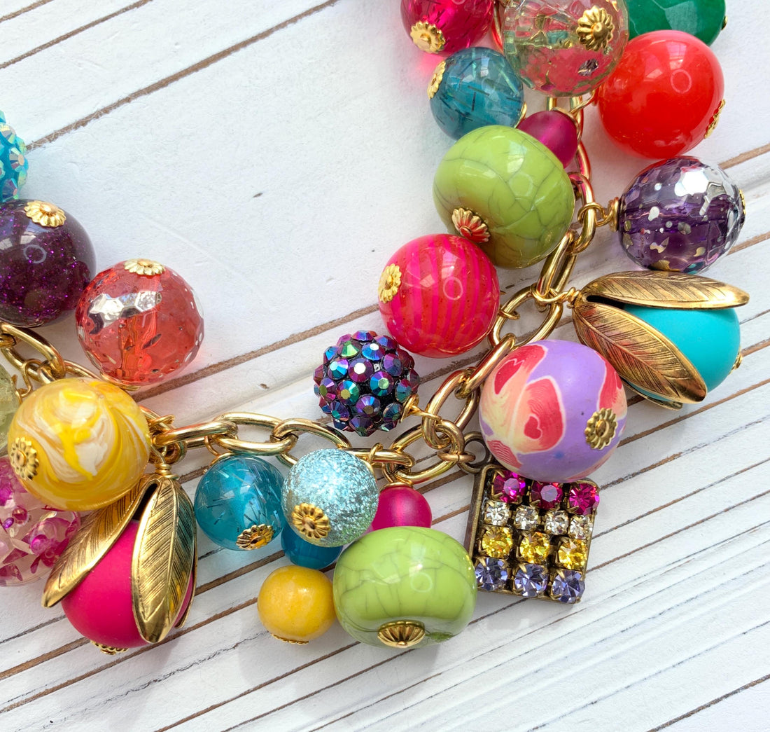 Colorful Bauble Charm Necklace