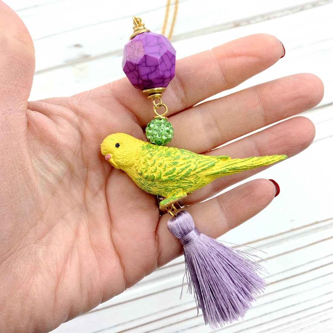 Piper the Parakeet Pendant Necklace