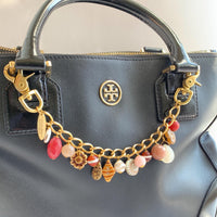 Gold bag chain for handbag with charms. Chain with charms for purse.