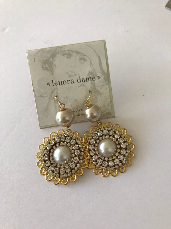 Bromeliad Rhinestone Heart Earrings – Lenora Dame