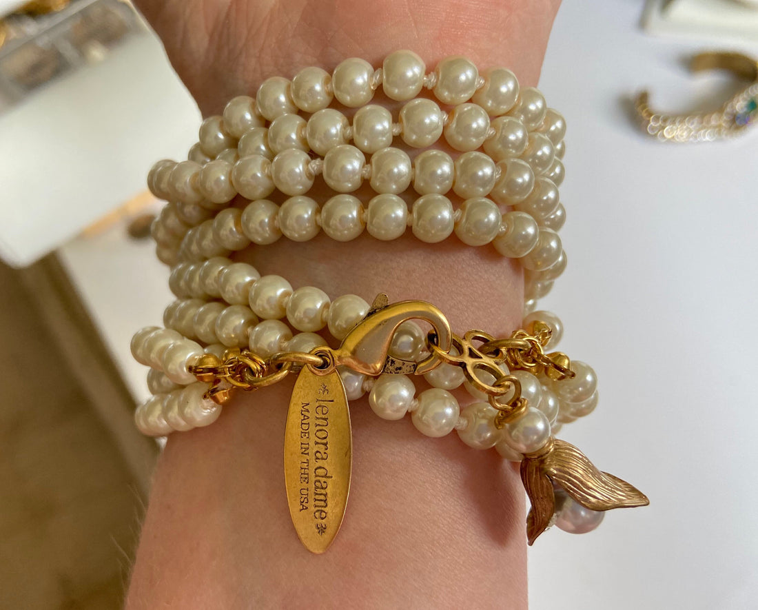 Lenora Dame Pearl Audrey Wrap Bracelet